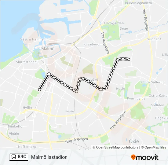 84C Bus Line Map