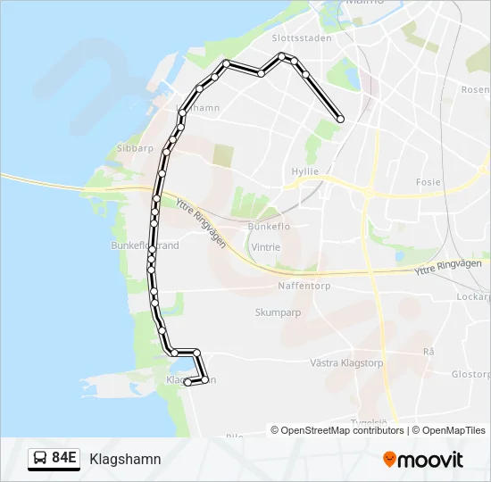 84E Bus Line Map