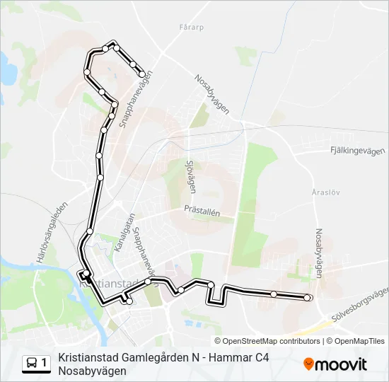 1 Bus Line Map