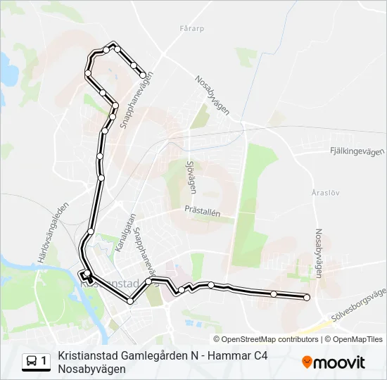 1 Bus Line Map