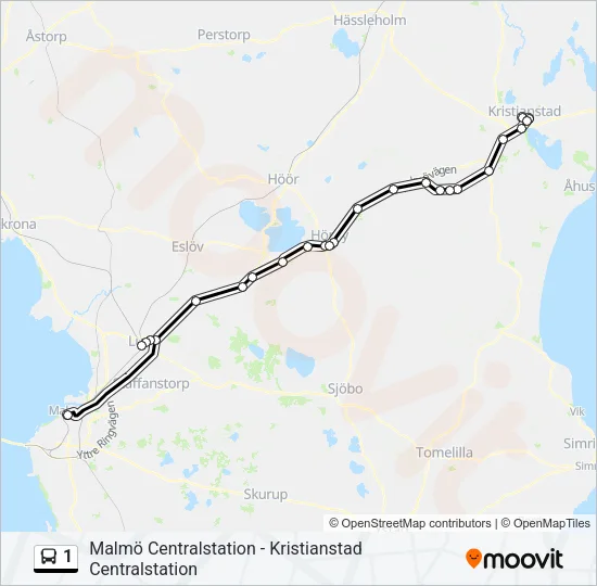 1 Bus Line Map