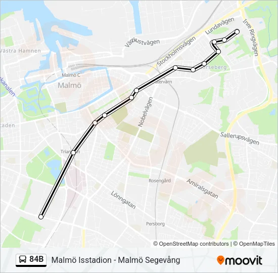 84B Bus Line Map