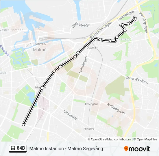 84B Bus Line Map