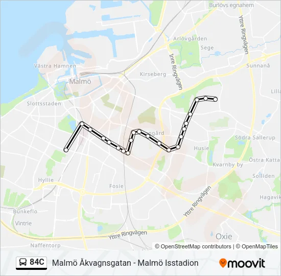 84C Bus Line Map