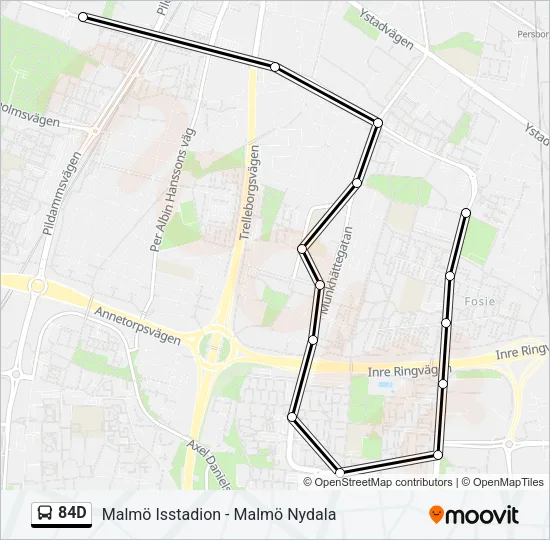 84D Bus Line Map