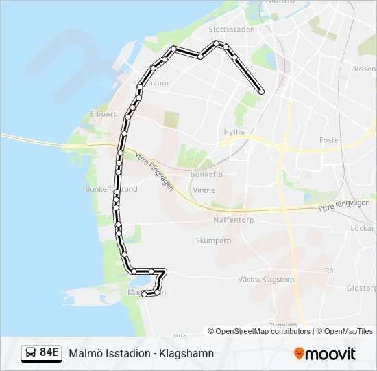 84E Bus Line Map