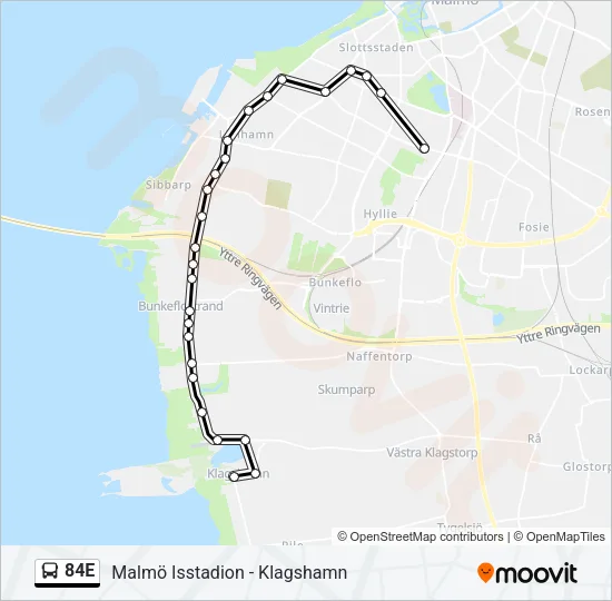 84E Bus Line Map