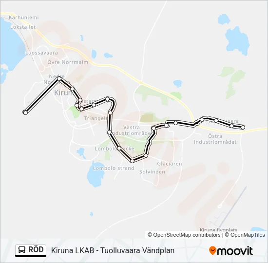 RÖD Bus Line Map