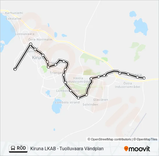 RÖD Bus Line Map