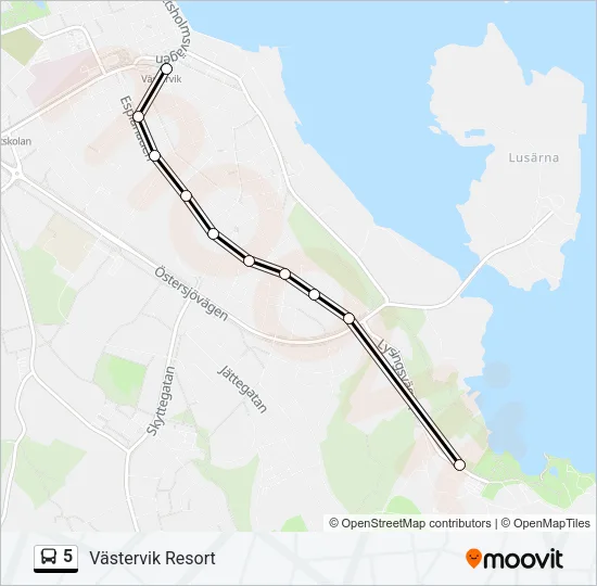 5 Bus Line Map