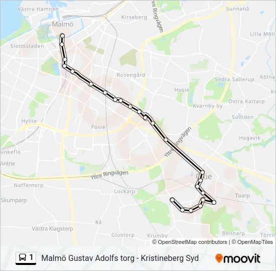 1 Bus Line Map