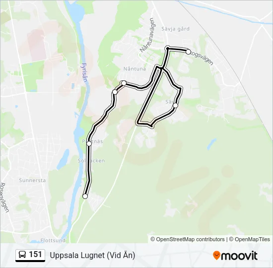151 Bus Line Map