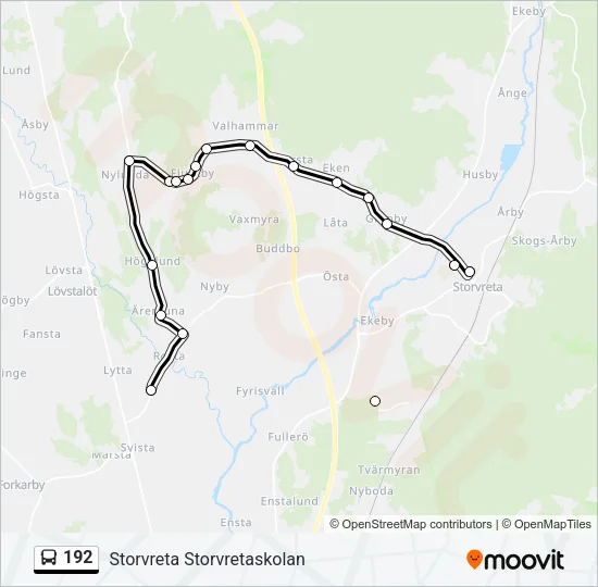 192 Bus Line Map