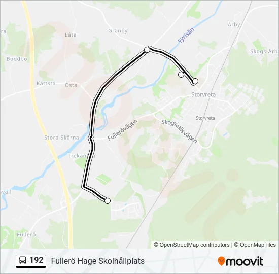 192 Bus Line Map