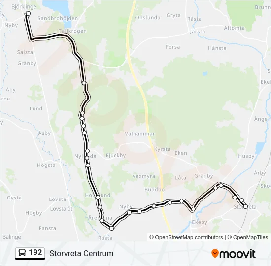 192 Bus Line Map