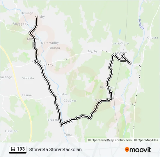 193 Bus Line Map