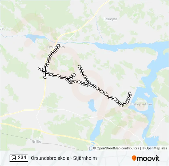 234 Bus Line Map