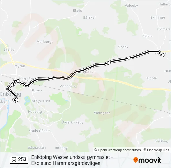 253 Bus Line Map