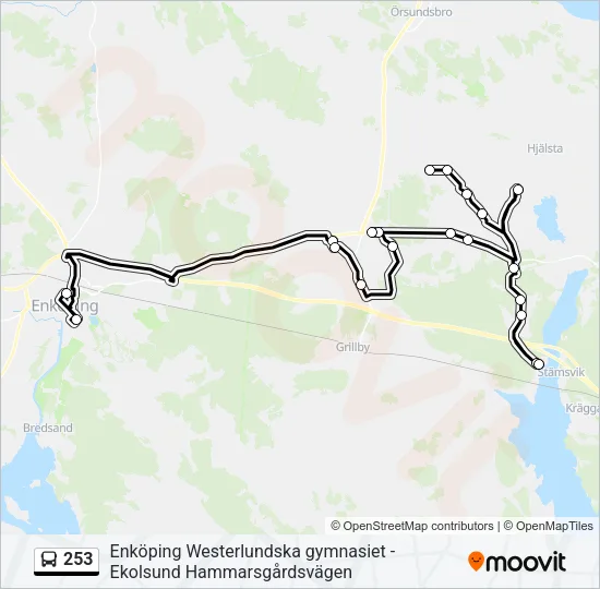 253 Bus Line Map