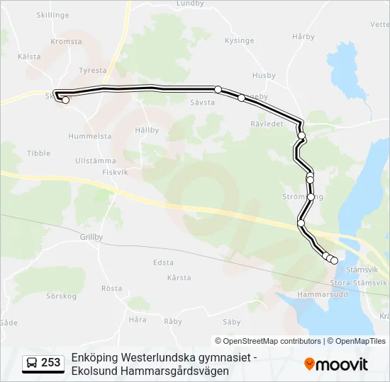 253 Bus Line Map
