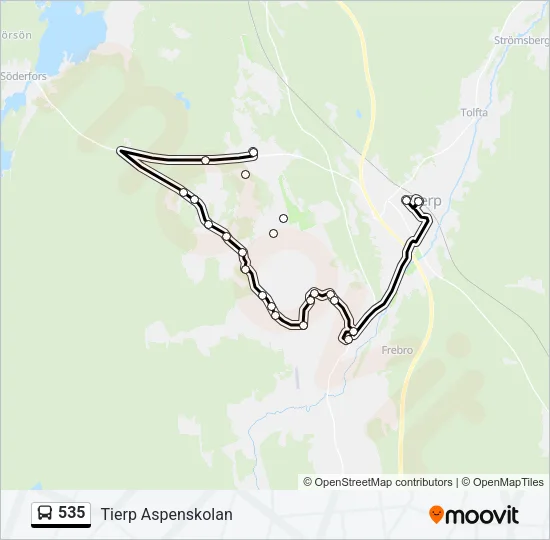 535 Bus Line Map