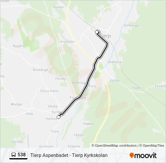 538 Bus Line Map