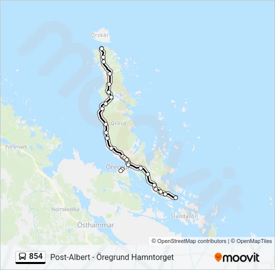 854 Bus Line Map
