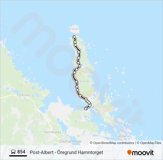 854 Bus Line Map
