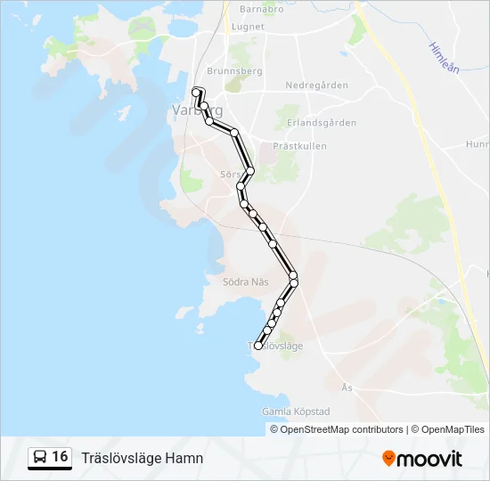 16 Bus Line Map