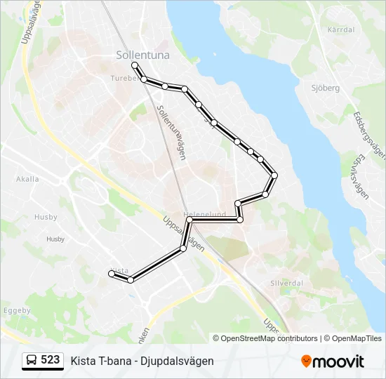 523 Bus Line Map