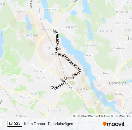 523 Bus Line Map
