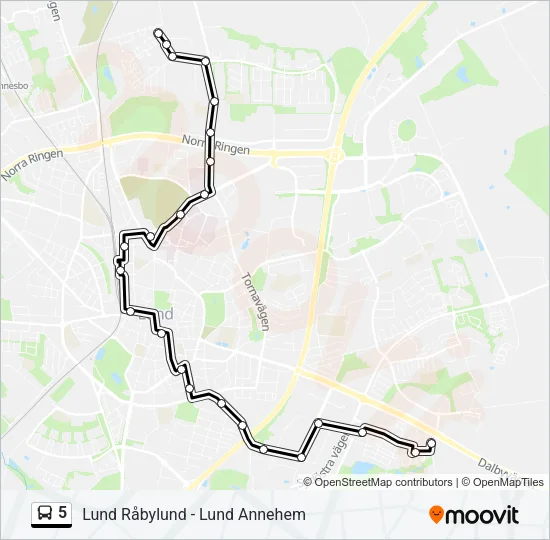 5 Bus Line Map