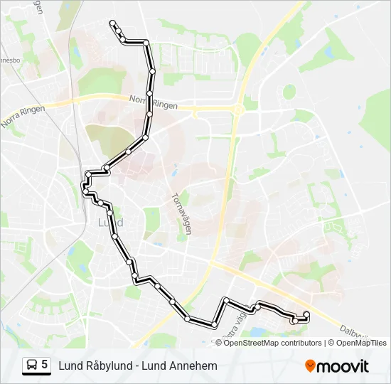 5 Bus Line Map