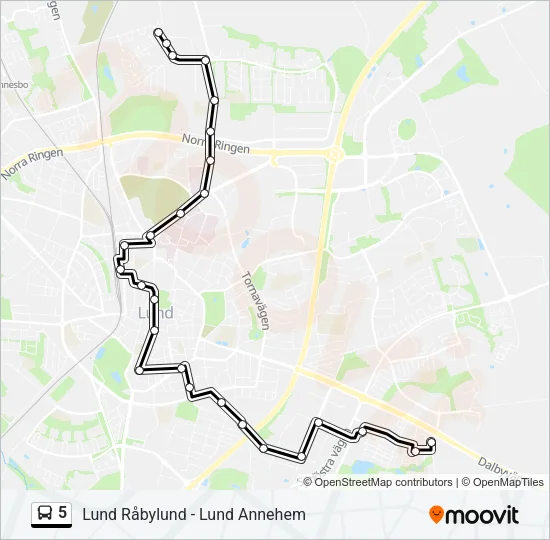 5 Bus Line Map