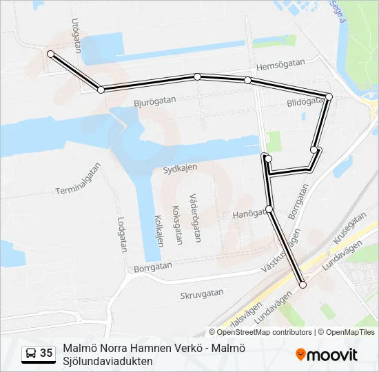 35 Bus Line Map