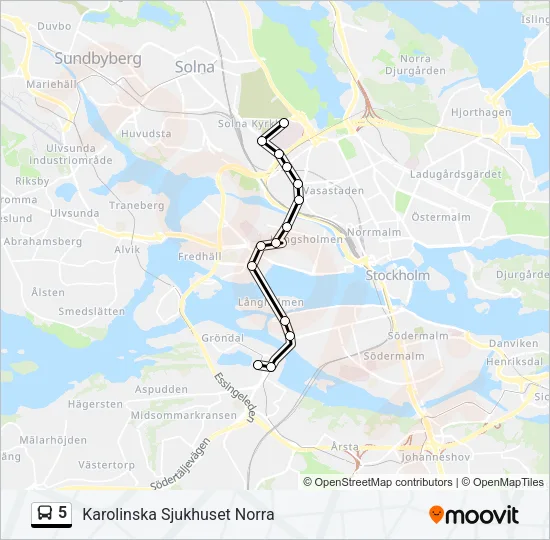 5 Bus Line Map