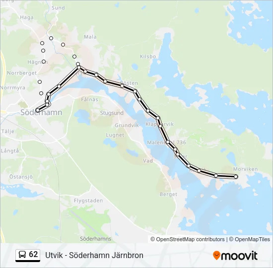 62 Bus Line Map