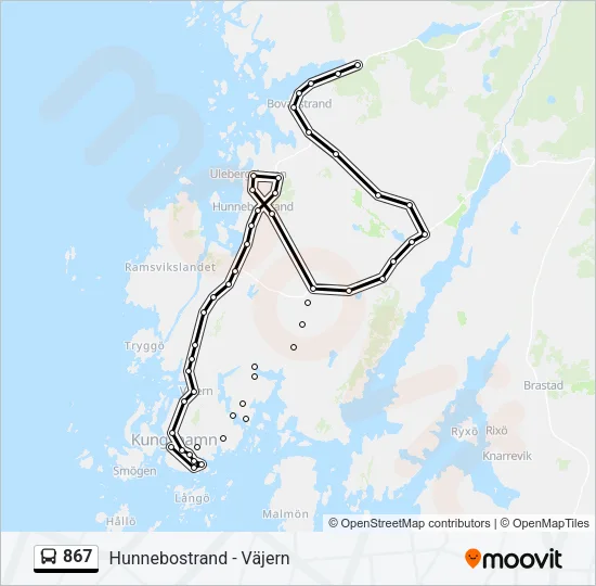 867 Bus Line Map