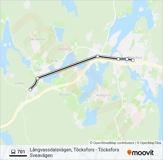701 Bus Line Map