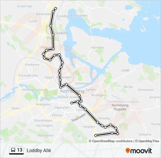 13 Bus Line Map