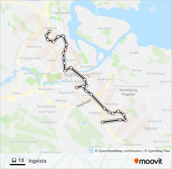 13 Bus Line Map
