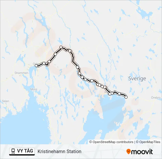 VY TÅG Train Line Map
