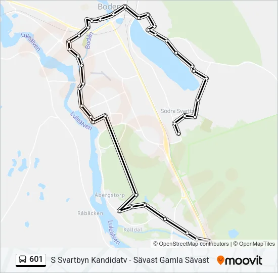 601 Bus Line Map