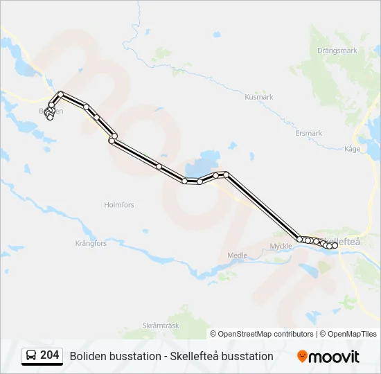 204 Bus Line Map
