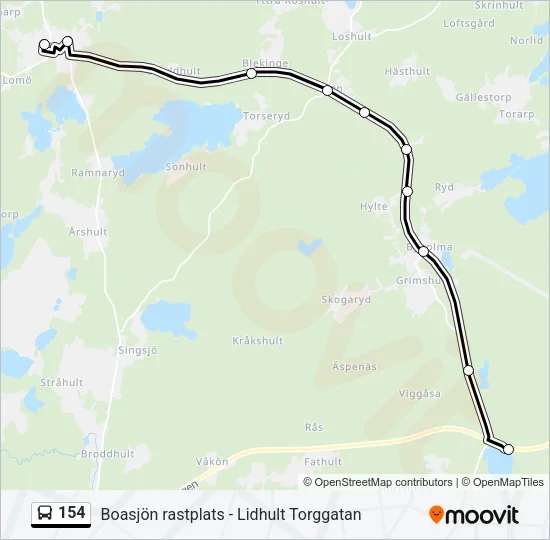 154 Bus Line Map