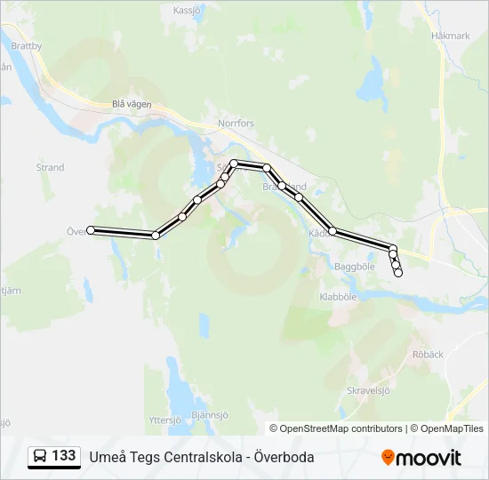 133 Bus Line Map