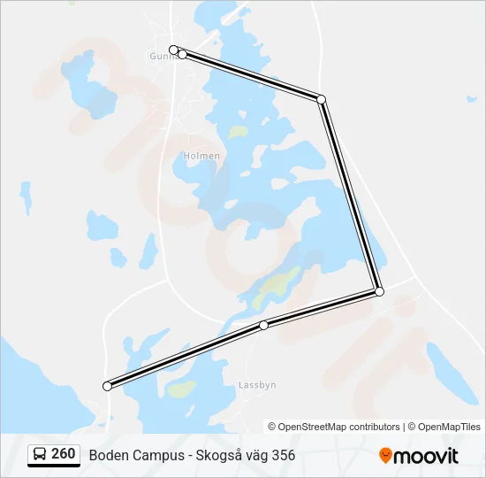260 Bus Line Map