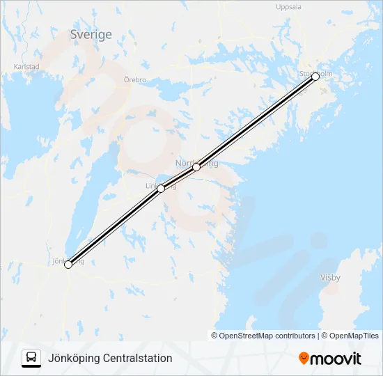VY EXPRESS Bus Line Map