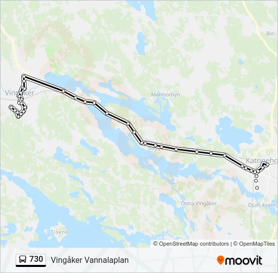 730 Bus Line Map