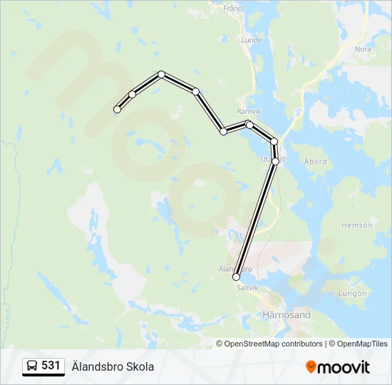 531 Bus Line Map